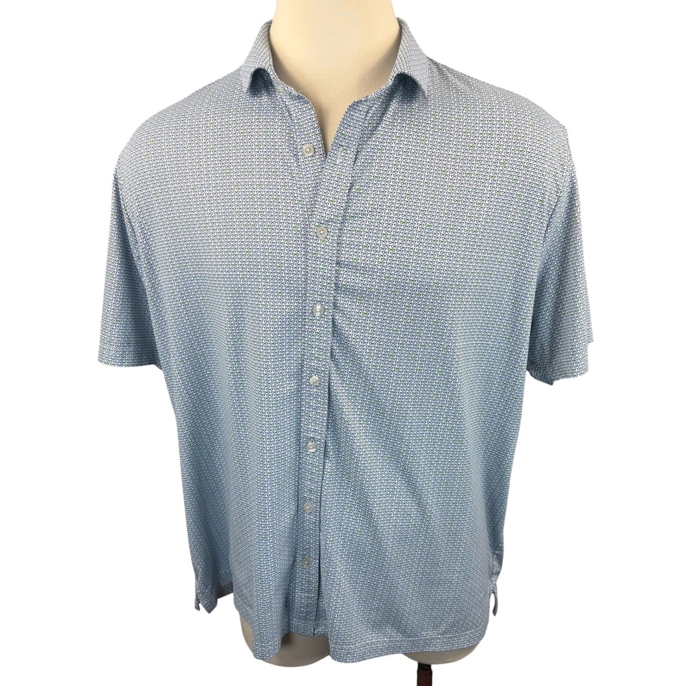 Hart Schaffner Marx Mens XXL Blue Sunglasses Print Luxury Performance Shirt - Picture 2 of 5